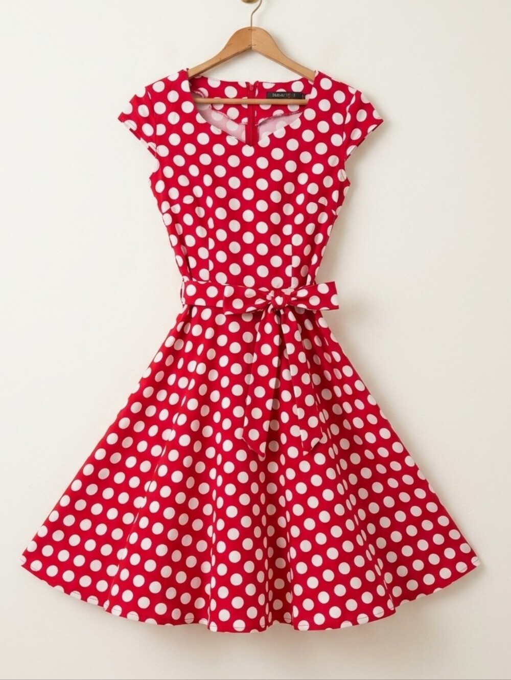 Dress Tells Red Polka Dot Rockabilly Retro Swing Dress Size Small